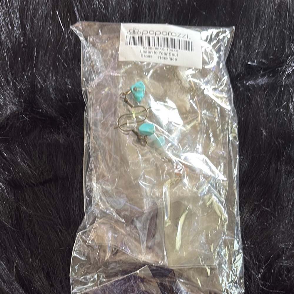 Paparazzi Brass Necklace with Blue Accents